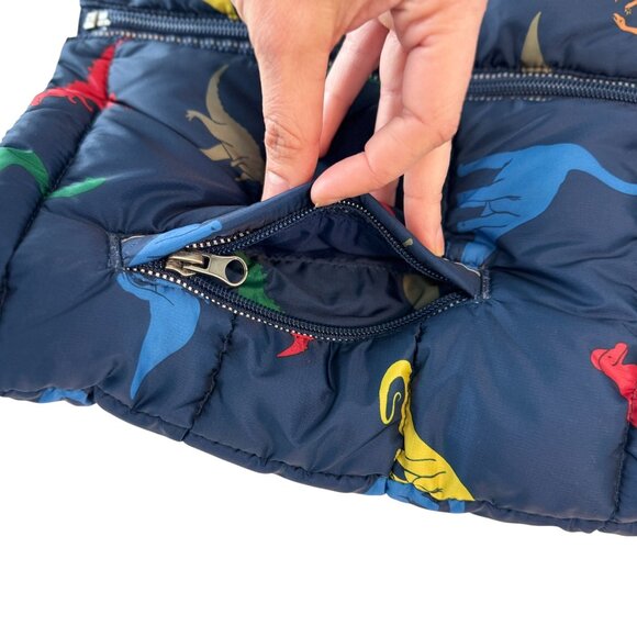 Hanna Andersson Dino Puffer Vest Navy Multi-Color Kids 5 NWOT Hannah Anderson - Picture 8 of 8